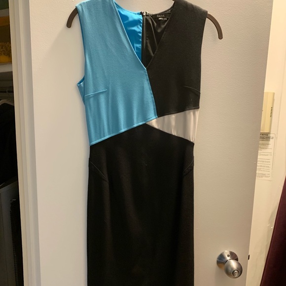 Raoul Sofia Black-Multi Colorblock Crepe Dress 4 - Picture 4 of 4